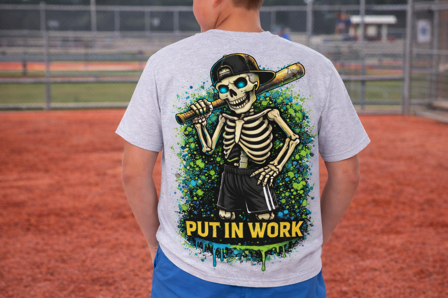 Put In Work Skeleton Tee