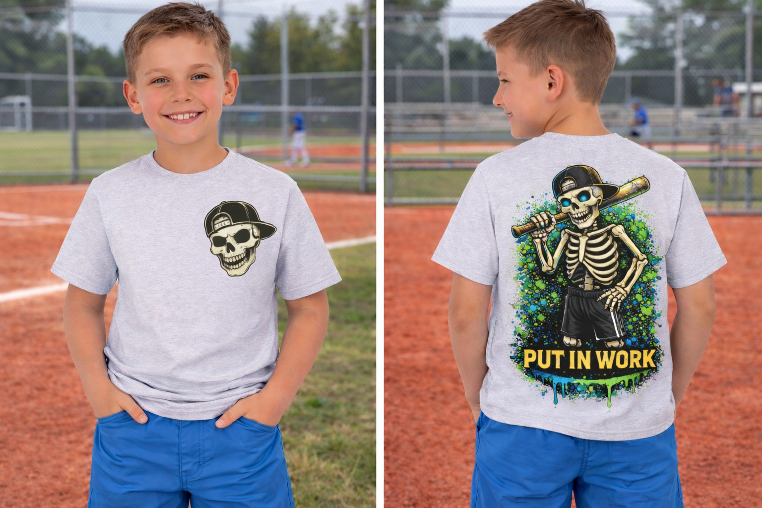 Put In Work Skeleton Tee