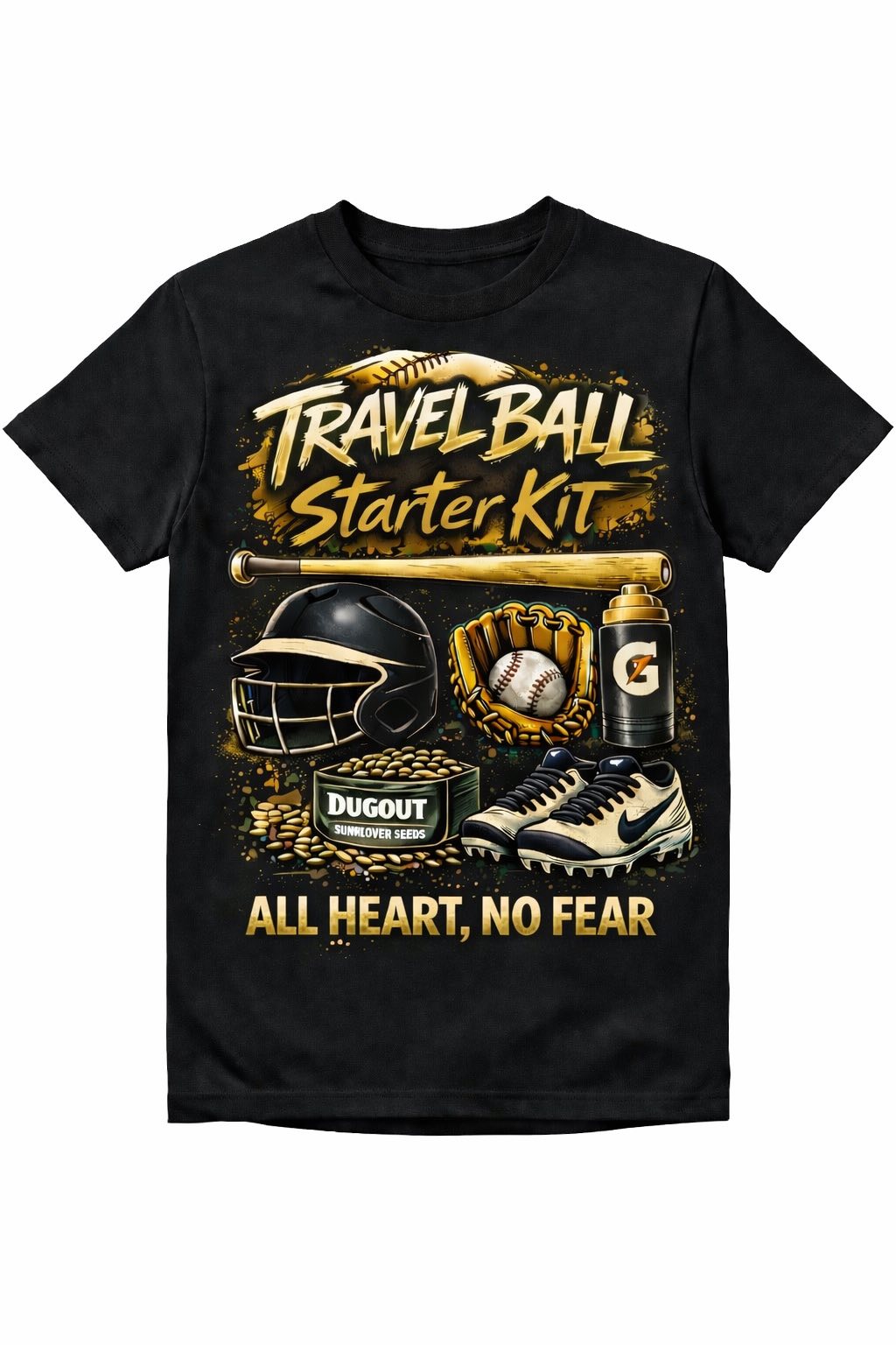 Travel Baseball Starter Kit 9Black-Gold)